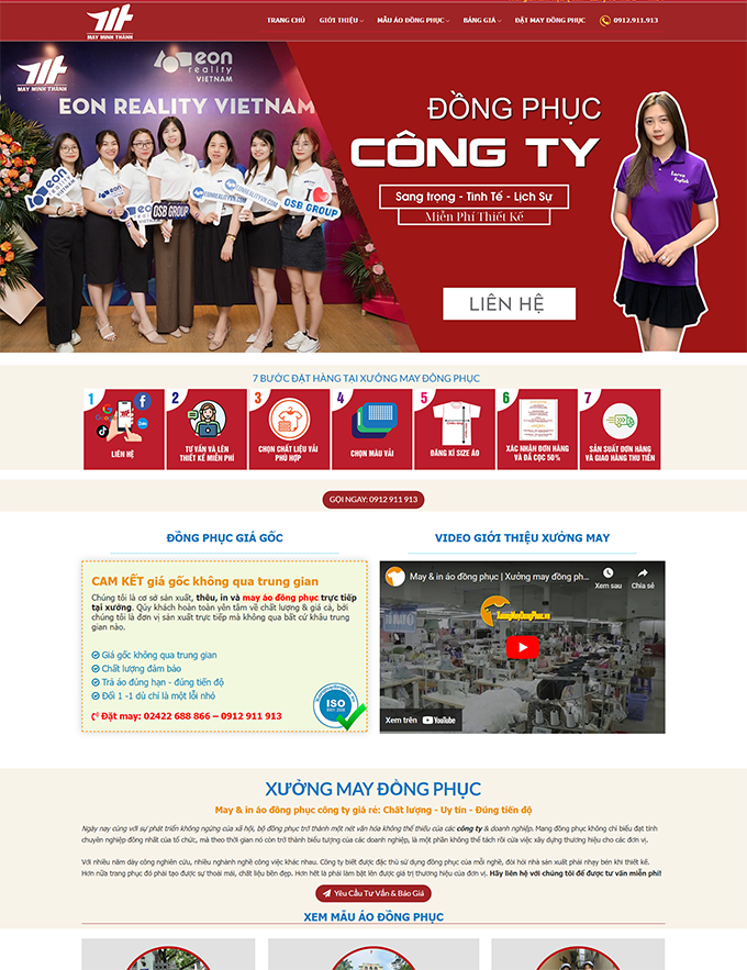 Thiết kế website & SEO Xưởng may đồng phục Minh Thành